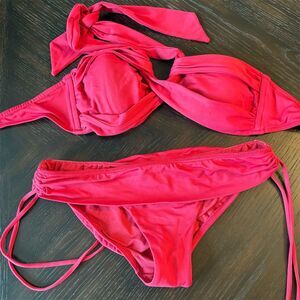 Seafolly australia  Women's Red Bandeau Bikini Set Size 8 US‎  Bikini